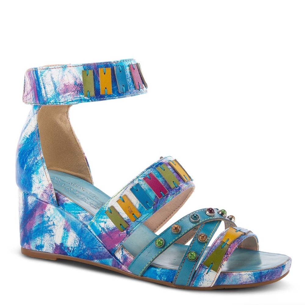 L'ARTISTE by Spring Step Tiffanita Ankle Wedge Sandal Size 37 EU / 7 US